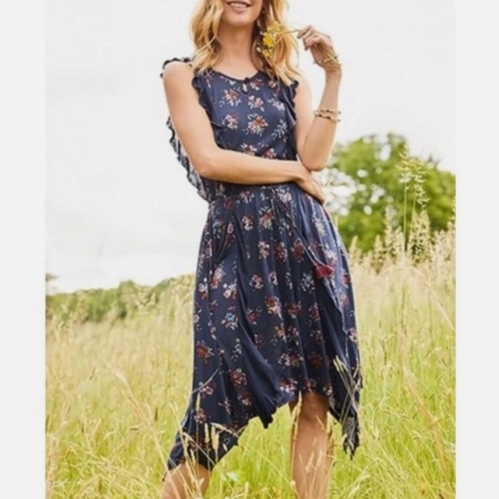 Matilda Jane S Woodland Sprite Blue Floral Ruffle Dress E-1648